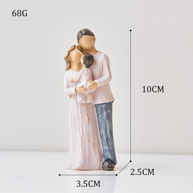Shop 0 Family Of Three Modern Resin Hand-painted Carving Happiness and Happiness Doll Figures for Decoration Room Decoration Accessories Wedding Gifts Mademoiselle Home Decor