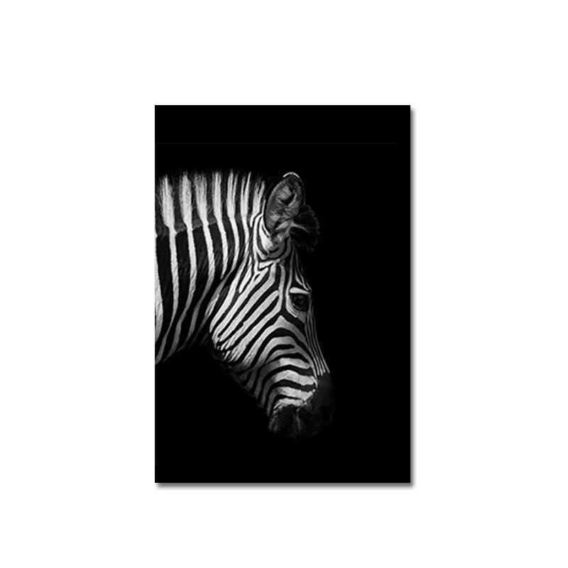 Shop 0 B / 21x30cm  8x12inch Animal Realist Black White Print Nordic Canvas Painting Poster Home Decor Wall Print Giraffe Elephant Zebra Living Room Bedroom Mademoiselle Home Decor