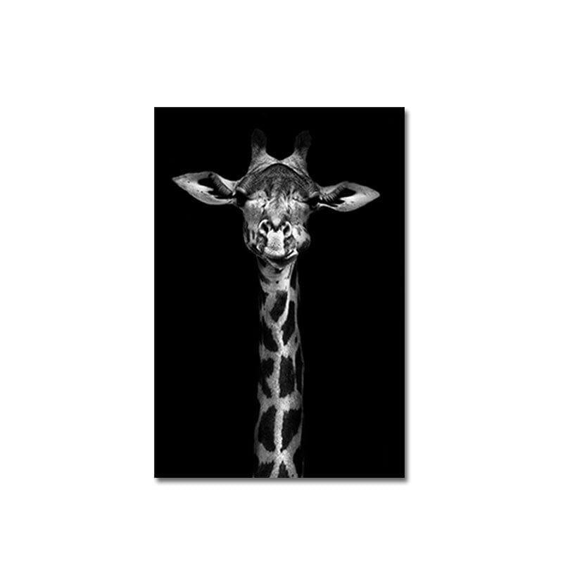 Shop 0 A / 21x30cm  8x12inch Animal Realist Black White Print Nordic Canvas Painting Poster Home Decor Wall Print Giraffe Elephant Zebra Living Room Bedroom Mademoiselle Home Decor