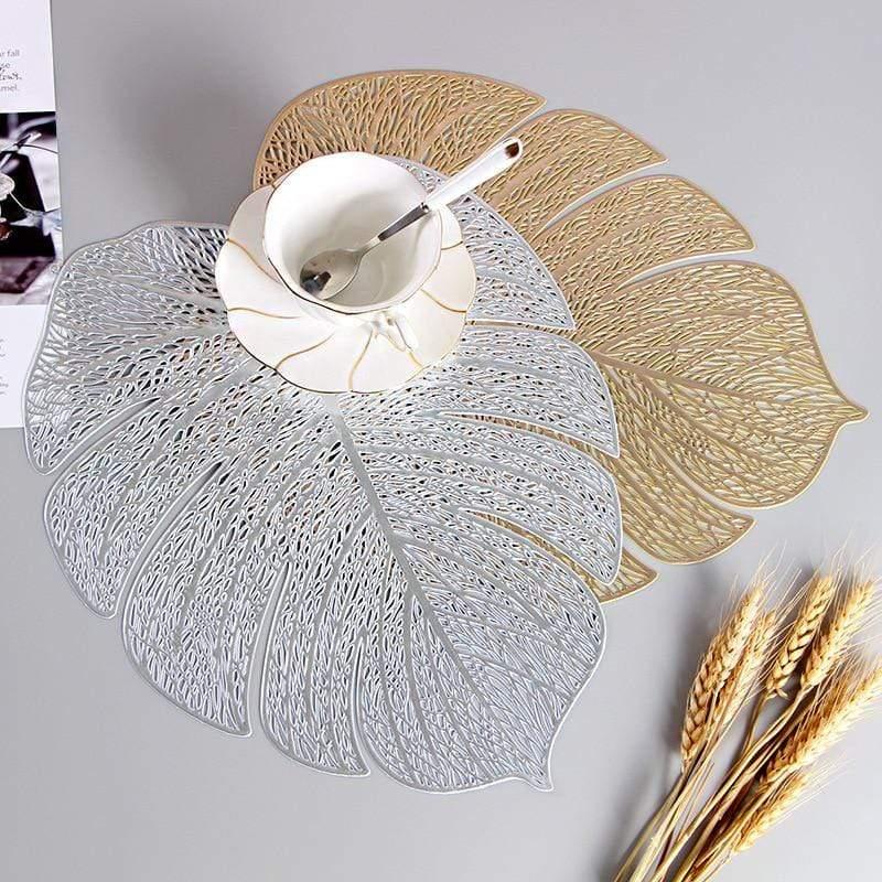 Shop 0 New environmental protection pure color Nordic insulated Western meal mat hotel PVC hollow non-skid table mat drink coasters Mademoiselle Home Decor