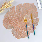 Shop 0 Rose Gold 1 / 6 pieces New environmental protection pure color Nordic insulated Western meal mat hotel PVC hollow non-skid table mat drink coasters Mademoiselle Home Decor