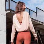 Shop 0 Beige / S 2022 New Sports T-shirt Yoga Women&#39;s Vest Running Dance Quick-drying Long Sleeve Fitness Halter Top Female Blouse Gym Clothing Mademoiselle Home Decor