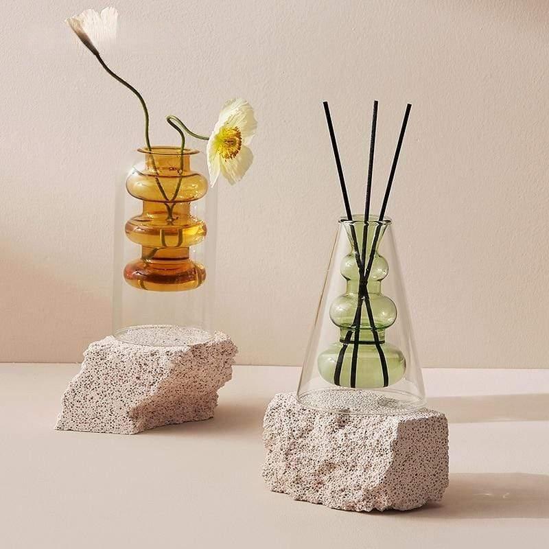 Shop 0 Transparent Glass Vase Nordic Simple Household Living Room Decoration Modern Minority Creative Flower Arrangement Light Luxury Mademoiselle Home Decor