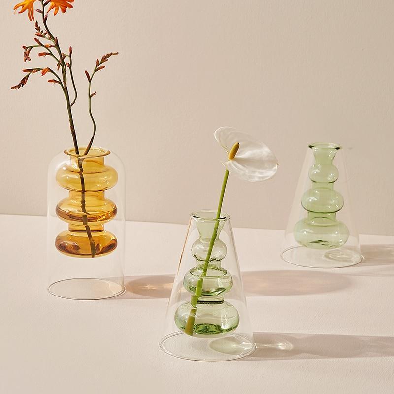 Shop 0 Transparent Glass Vase Nordic Simple Household Living Room Decoration Modern Minority Creative Flower Arrangement Light Luxury Mademoiselle Home Decor