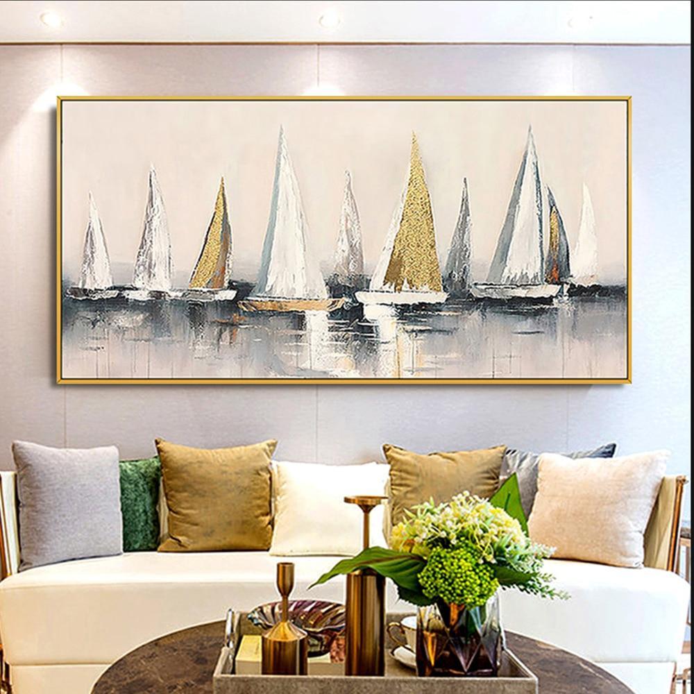 Shop 0 Gold White Flower Handmade Abstract Thick Oil Painting Large Abstract Wall Art Oil Canvas Hand Painted Modern Paintings Unframed Mademoiselle Home Decor