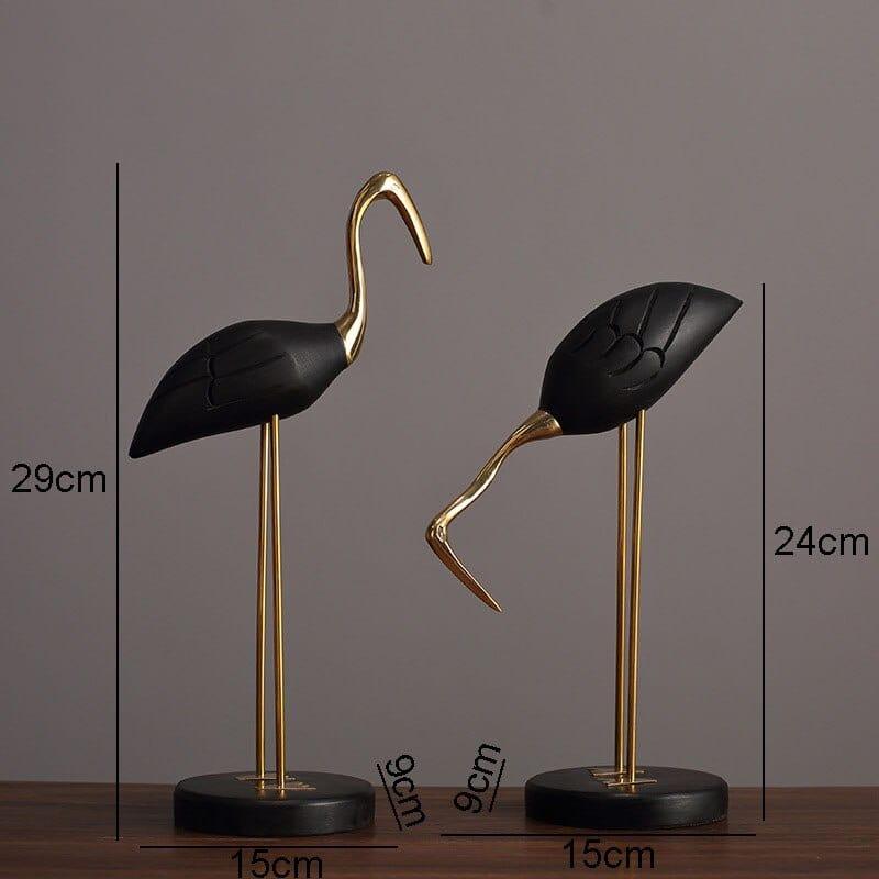 Shop 0 A Retro Copper Cranes Artwork Statue Living Room Decoration Wooden Cents Crane Sculpture Crafts Ornaments Vintage Home Decor Mademoiselle Home Decor