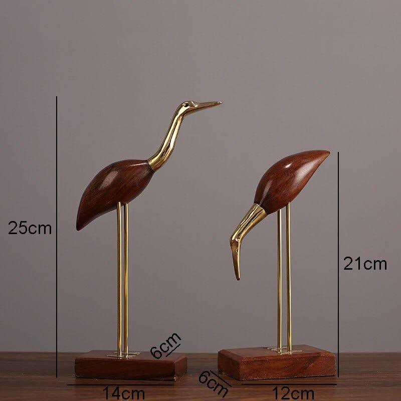 Shop 0 B Retro Copper Cranes Artwork Statue Living Room Decoration Wooden Cents Crane Sculpture Crafts Ornaments Vintage Home Decor Mademoiselle Home Decor