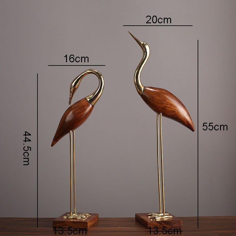 Shop 0 D Retro Copper Cranes Artwork Statue Living Room Decoration Wooden Cents Crane Sculpture Crafts Ornaments Vintage Home Decor Mademoiselle Home Decor