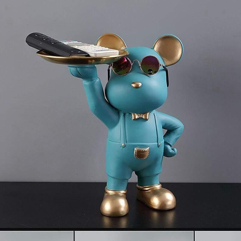 Shop 0 Cool Bear Butler With Tray Storage Bin Resin Art Sculpture Bear Stature with Glasses Home Decoration Ornamental Gift Decorative Mademoiselle Home Decor