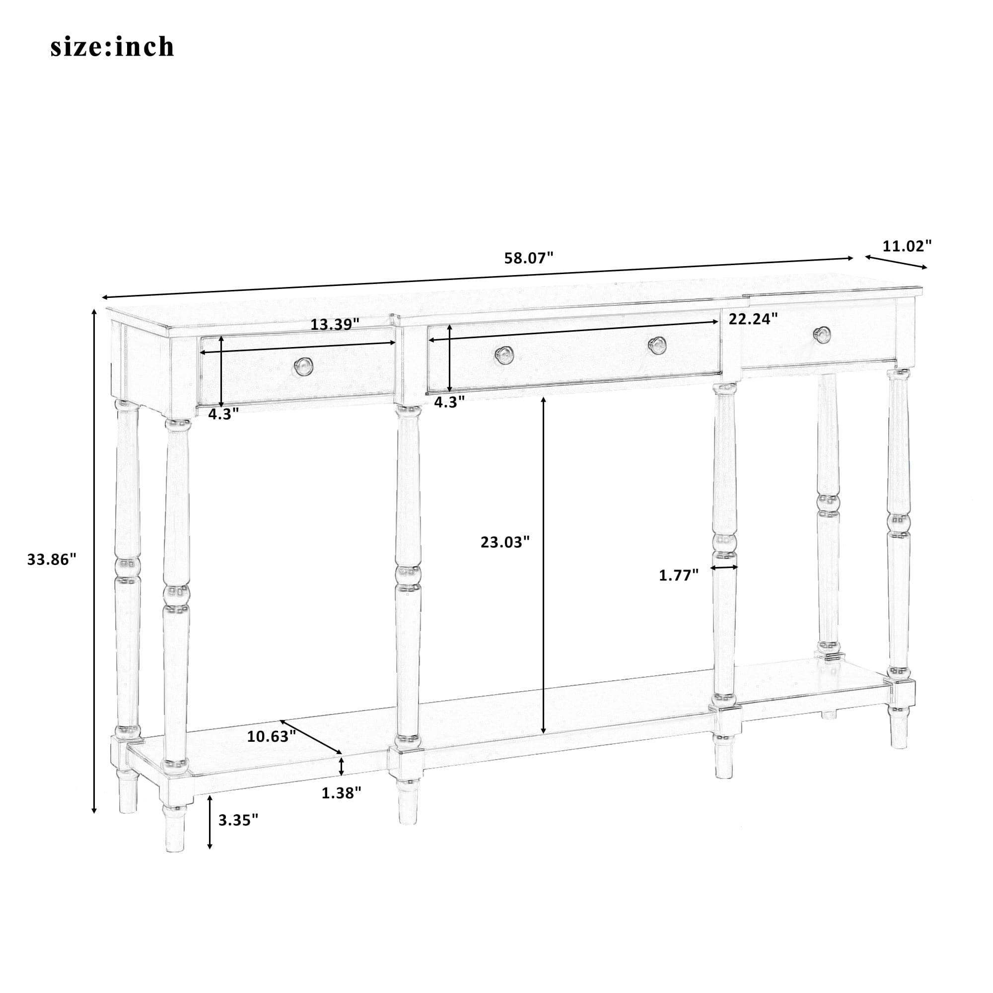 Shop U_STYLE Solid Wood Console Table, Classic Entryway Table with Storage Shelf and Drawer for Home Mademoiselle Home Decor