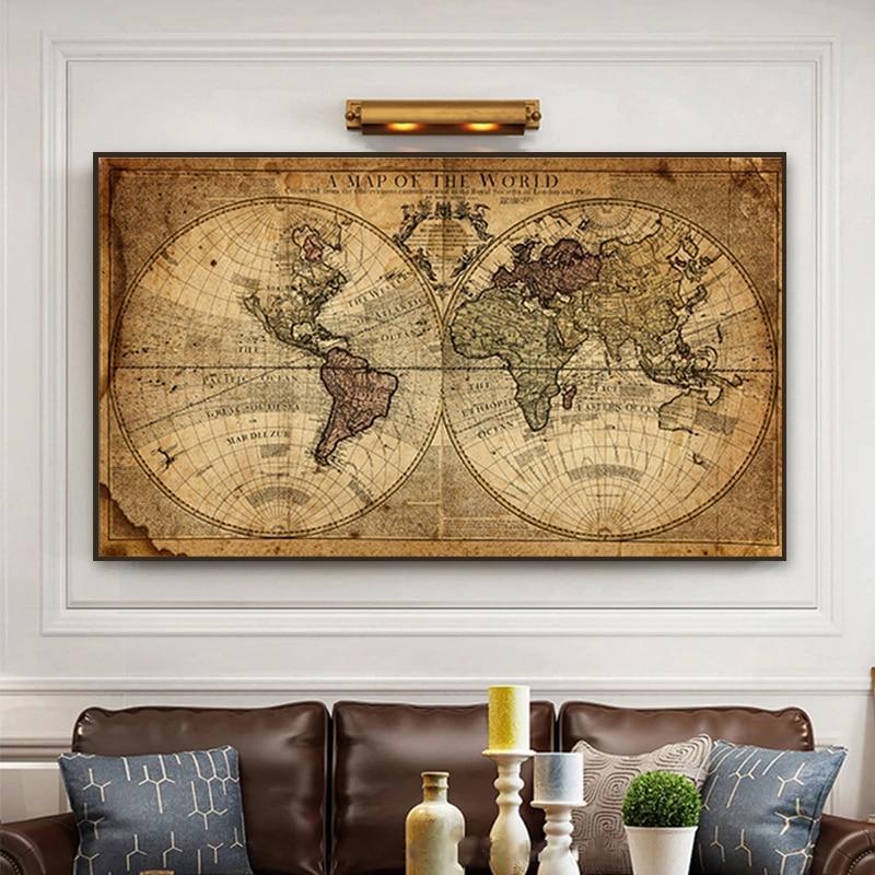 Map Of The World Decor