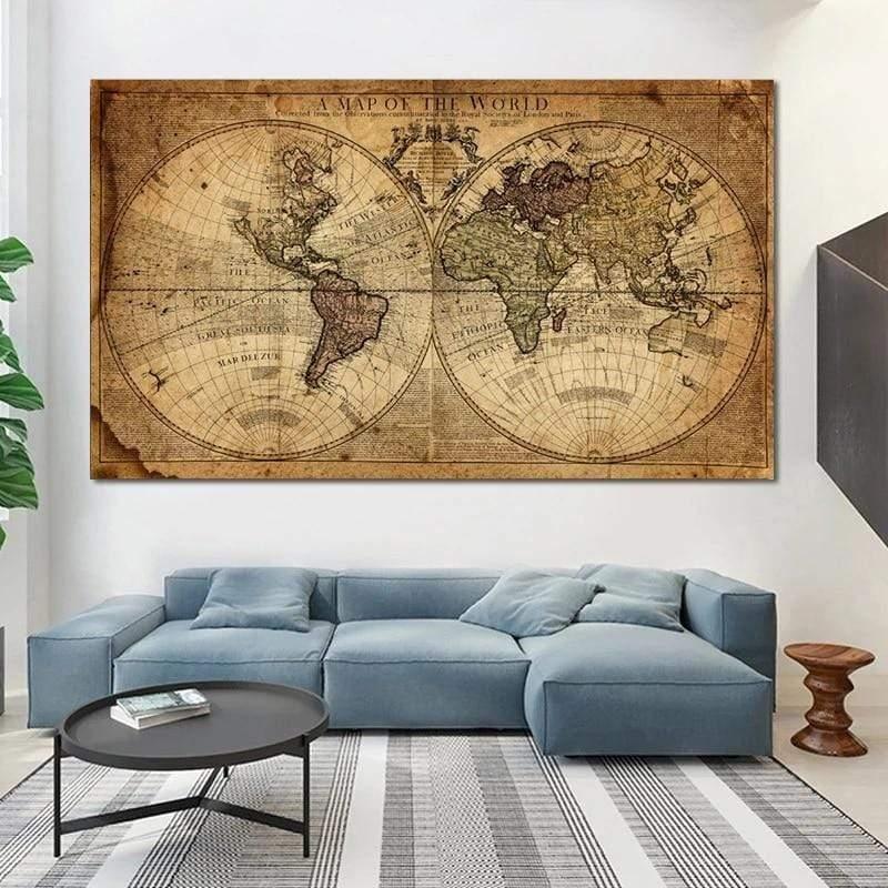 Shop 1704 Map Of The World Decor Mademoiselle Home Decor