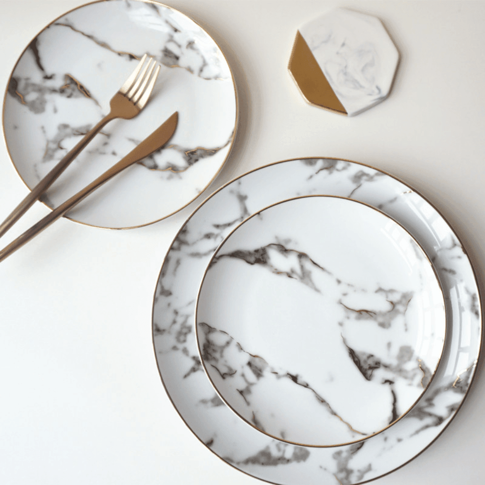 Shop Plates Marble Plate Mademoiselle Home Decor
