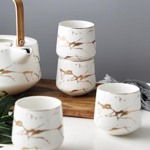 Shop Marble Tea Set Mademoiselle Home Decor