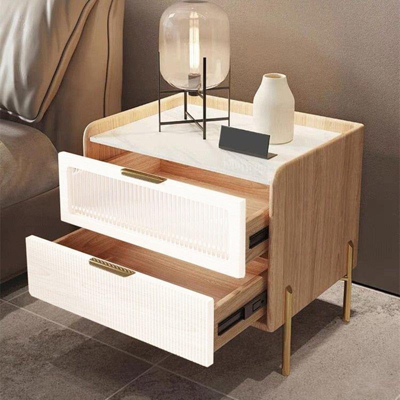 Shop 0 Smart Bedside Table Wireless Charging Creative End Table Multi-Functional 3 Color Light Nightstands Nordic Style Bedroom Cabinet Mademoiselle Home Decor