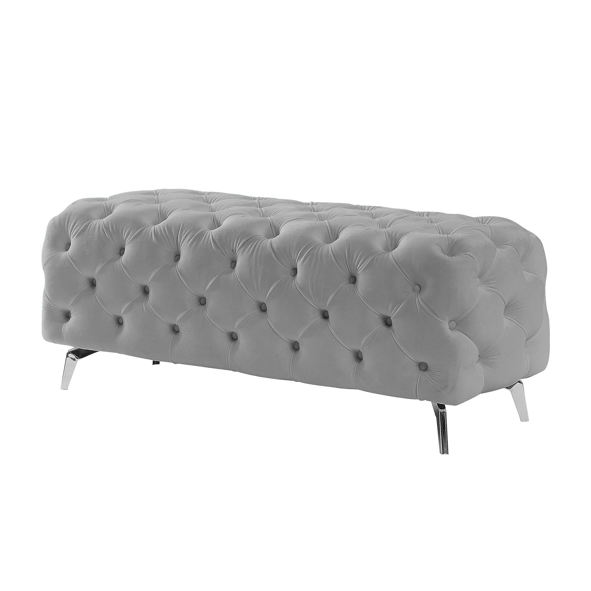 Shop Button-Tufted Ottoman Bench, Upholstered Velvet Footrest Stool Accent Bench for Entryway Living Room Bedroom. Mademoiselle Home Decor