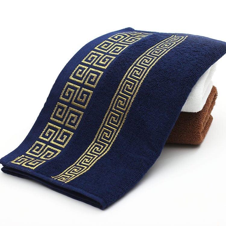 Shop 0 GE blue / 35x75cm / 1pc Blue White Cotton Highly Absorbent Embroidered Towels Set Hotel Bath Towel Hand Towels Extra Thick Beach Bath Towels Daily Usage Mademoiselle Home Decor