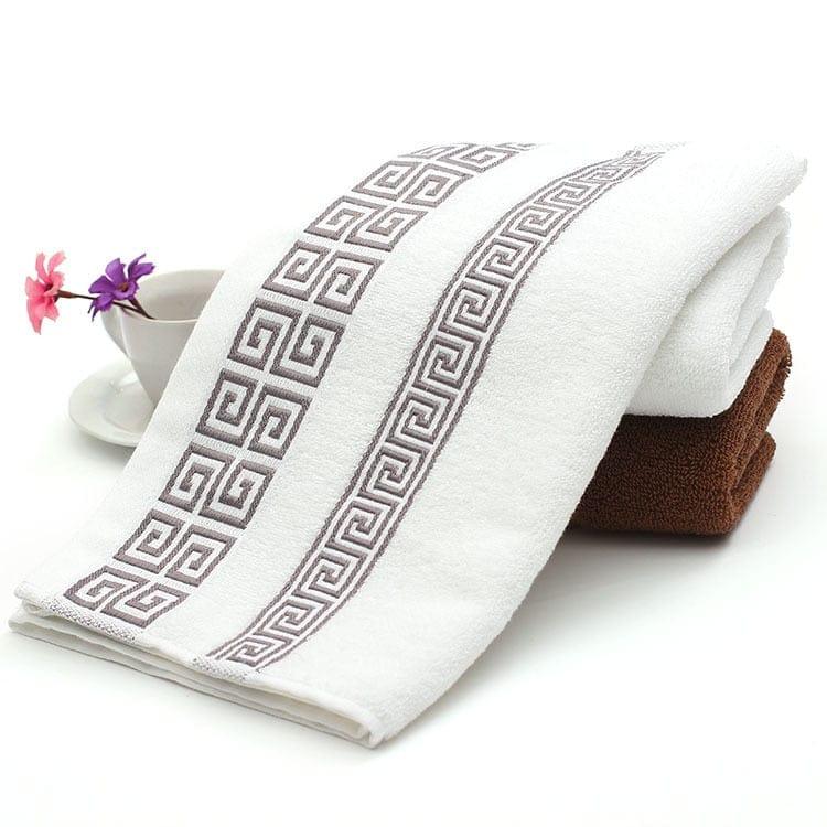 Shop 0 GE white / 35x75cm / 1pc Blue White Cotton Highly Absorbent Embroidered Towels Set Hotel Bath Towel Hand Towels Extra Thick Beach Bath Towels Daily Usage Mademoiselle Home Decor
