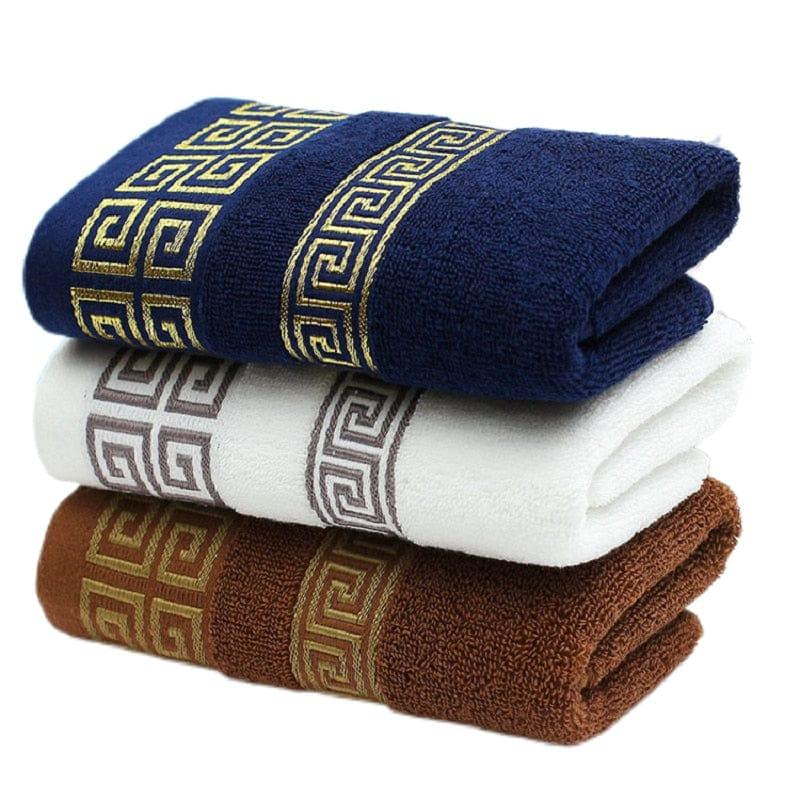 Shop 0 Blue White Cotton Highly Absorbent Embroidered Towels Set Hotel Bath Towel Hand Towels Extra Thick Beach Bath Towels Daily Usage Mademoiselle Home Decor