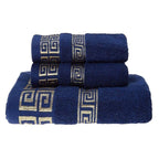 Shop 0 Blue White Cotton Highly Absorbent Embroidered Towels Set Hotel Bath Towel Hand Towels Extra Thick Beach Bath Towels Daily Usage Mademoiselle Home Decor