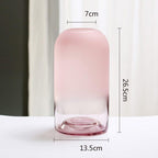 Shop 0 M 1 Classic Simple Pink Vase Creative INS Glass Flower Bottles Living Room Dining Table Home Decoration Transparent Crafts Vases Mademoiselle Home Decor