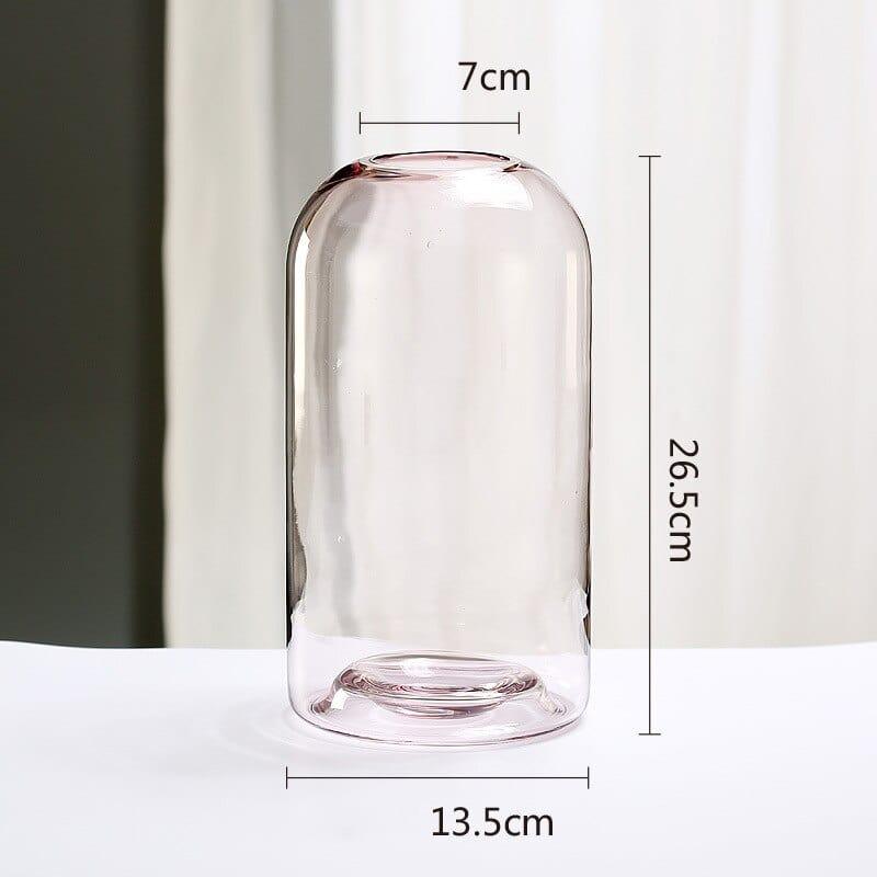 Shop 0 M Classic Simple Pink Vase Creative INS Glass Flower Bottles Living Room Dining Table Home Decoration Transparent Crafts Vases Mademoiselle Home Decor