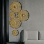 Shop 0 Light Luxury Round Golden Wall Decoration Hanging Metal Irregular Disc Wrought Iron Retro Style Trend Home Decor Wall Pendants Mademoiselle Home Decor