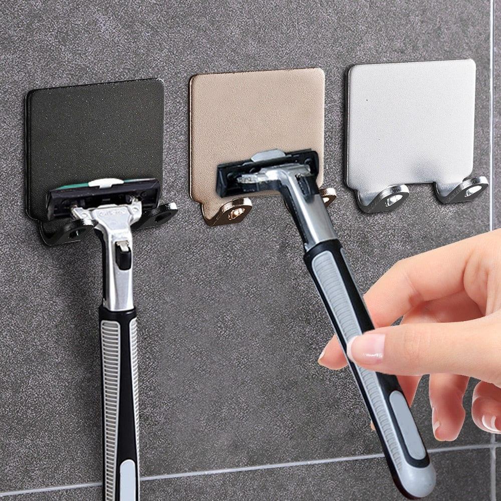 Shop 0 1/2/3PCS Punch Free Shaving Razor Holder Men Shaving Shaver Storage Hook Wall Shelf Bathroom Razor Rack Wall Kitchen Accessories Mademoiselle Home Decor