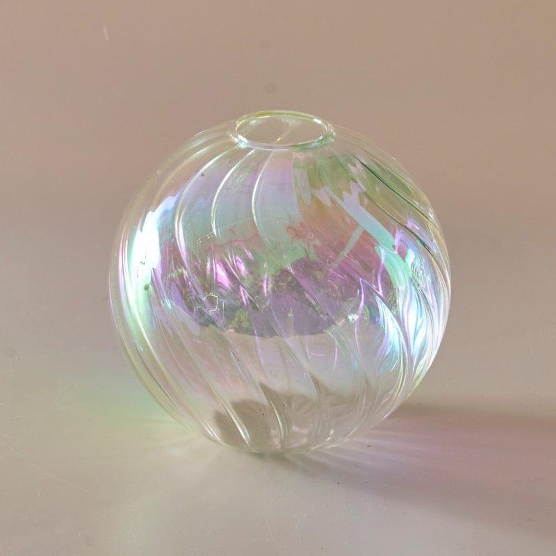 Shop 0 D12cm ClearRainbow Iridescent Ball Vases Decoration Home Living Room Flower Pot for Interior Glass Vase Tabletop Plants Home Decor Home Vase Mademoiselle Home Decor