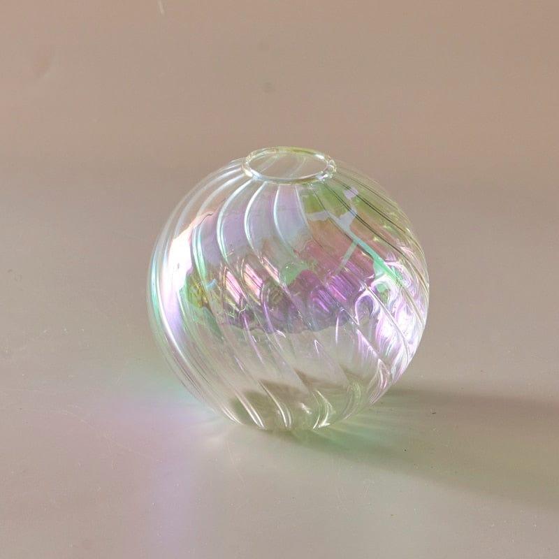 Shop 0 D10cm ClearRainbow Iridescent Ball Vases Decoration Home Living Room Flower Pot for Interior Glass Vase Tabletop Plants Home Decor Home Vase Mademoiselle Home Decor