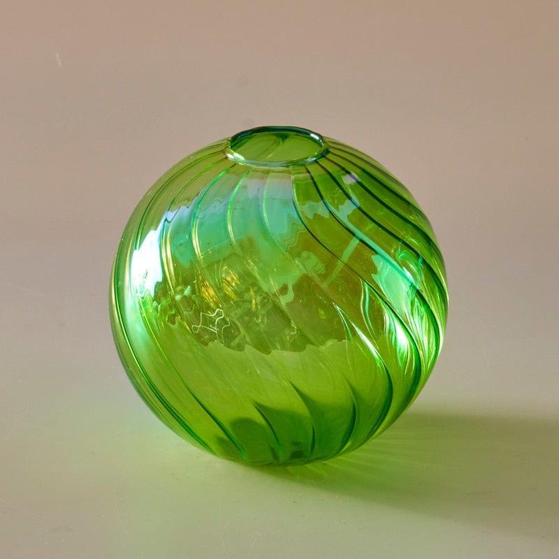 Shop 0 D12cm Green Iridescent Ball Vases Decoration Home Living Room Flower Pot for Interior Glass Vase Tabletop Plants Home Decor Home Vase Mademoiselle Home Decor