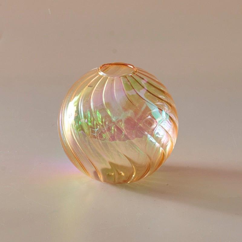 Shop 0 D10cm LightGolden Iridescent Ball Vases Decoration Home Living Room Flower Pot for Interior Glass Vase Tabletop Plants Home Decor Home Vase Mademoiselle Home Decor