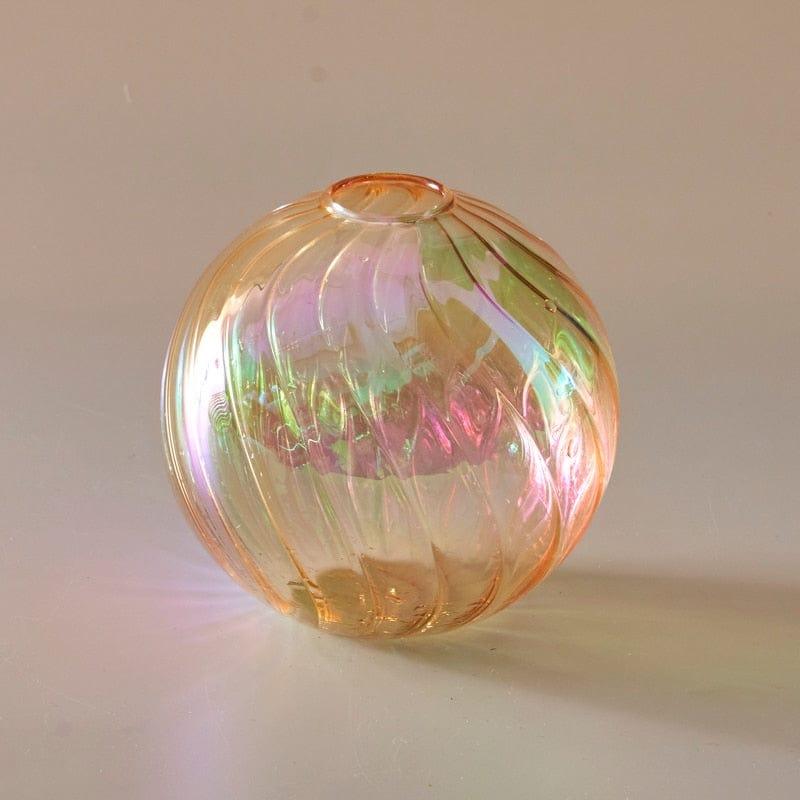 Shop 0 D12cm LightGolden Iridescent Ball Vases Decoration Home Living Room Flower Pot for Interior Glass Vase Tabletop Plants Home Decor Home Vase Mademoiselle Home Decor