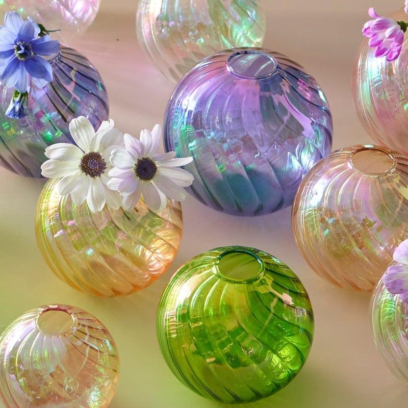 Shop 0 Iridescent Ball Vases Decoration Home Living Room Flower Pot for Interior Glass Vase Tabletop Plants Home Decor Home Vase Mademoiselle Home Decor