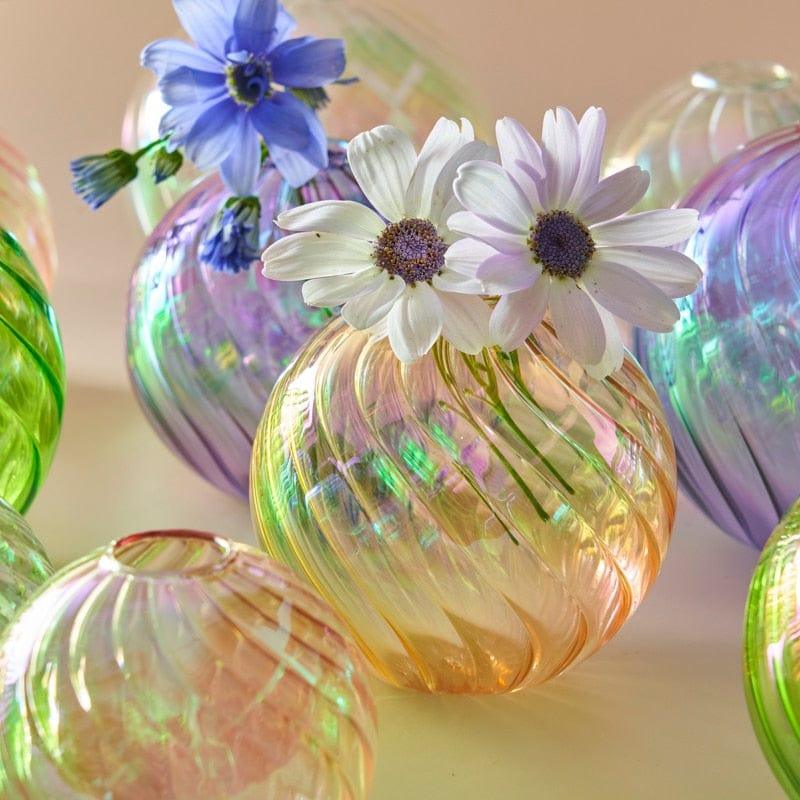 Shop 0 Iridescent Ball Vases Decoration Home Living Room Flower Pot for Interior Glass Vase Tabletop Plants Home Decor Home Vase Mademoiselle Home Decor