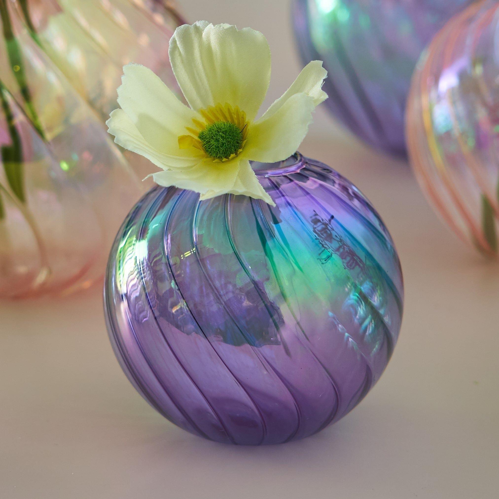 Shop 0 Iridescent Ball Vases Decoration Home Living Room Flower Pot for Interior Glass Vase Tabletop Plants Home Decor Home Vase Mademoiselle Home Decor