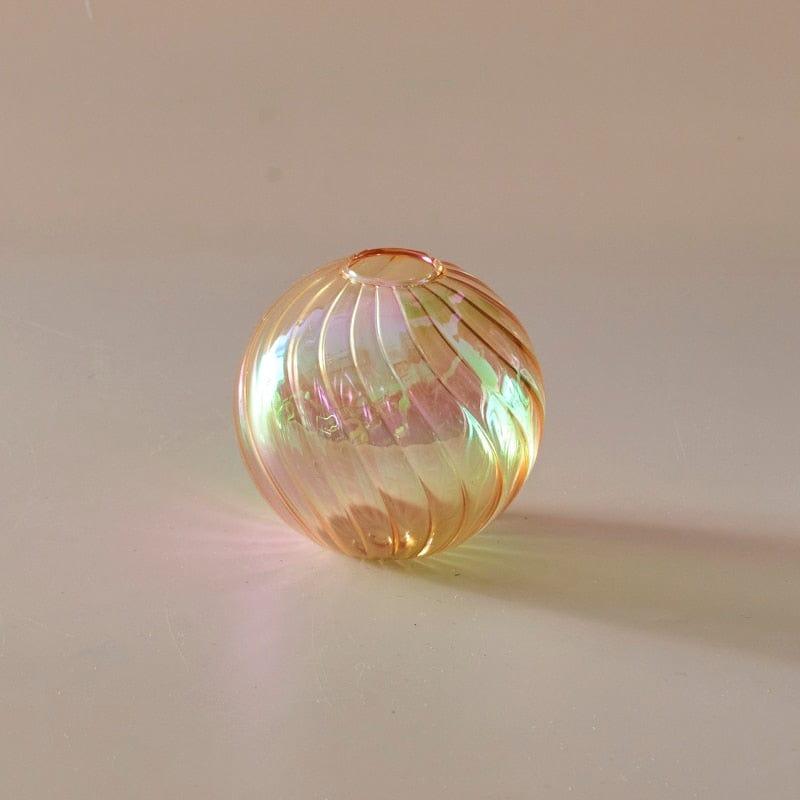 Shop 0 D8cm LightGolden Iridescent Ball Vases Decoration Home Living Room Flower Pot for Interior Glass Vase Tabletop Plants Home Decor Home Vase Mademoiselle Home Decor