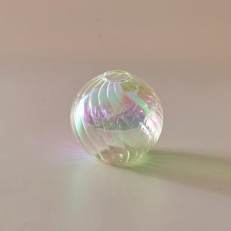 Shop 0 D8cm ClearRainbow Iridescent Ball Vases Decoration Home Living Room Flower Pot for Interior Glass Vase Tabletop Plants Home Decor Home Vase Mademoiselle Home Decor