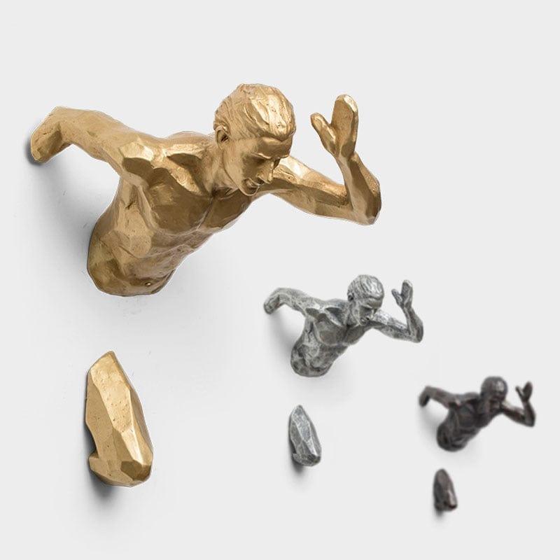 Shop 0 Creative Industrial Style Running Sculpture Resin Living Room Background Wall Decoration Hanging Run Figure Statue Sports Man Mademoiselle Home Decor