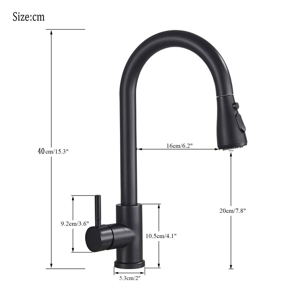Shop 0 Free Shipping  Black Pull Out Kitchen Sink Faucet Deck Mounted Stream Sprayer Kitchen Mixer Tap Bathroom Kitchen Hot Cold Tap Mademoiselle Home Decor