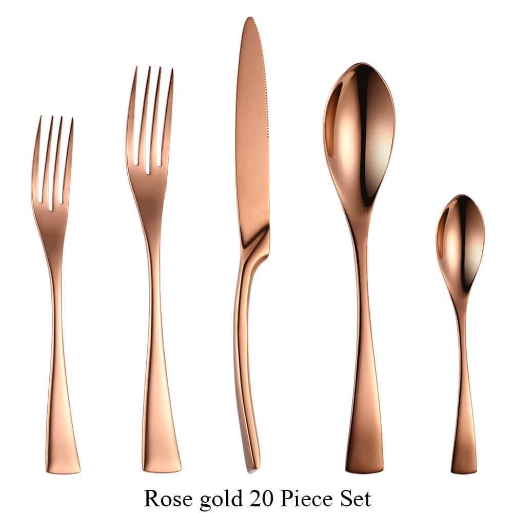 Shop 100003310 Rose gold 20 Pcs Set Marlborough Cutlery Set Mademoiselle Home Decor
