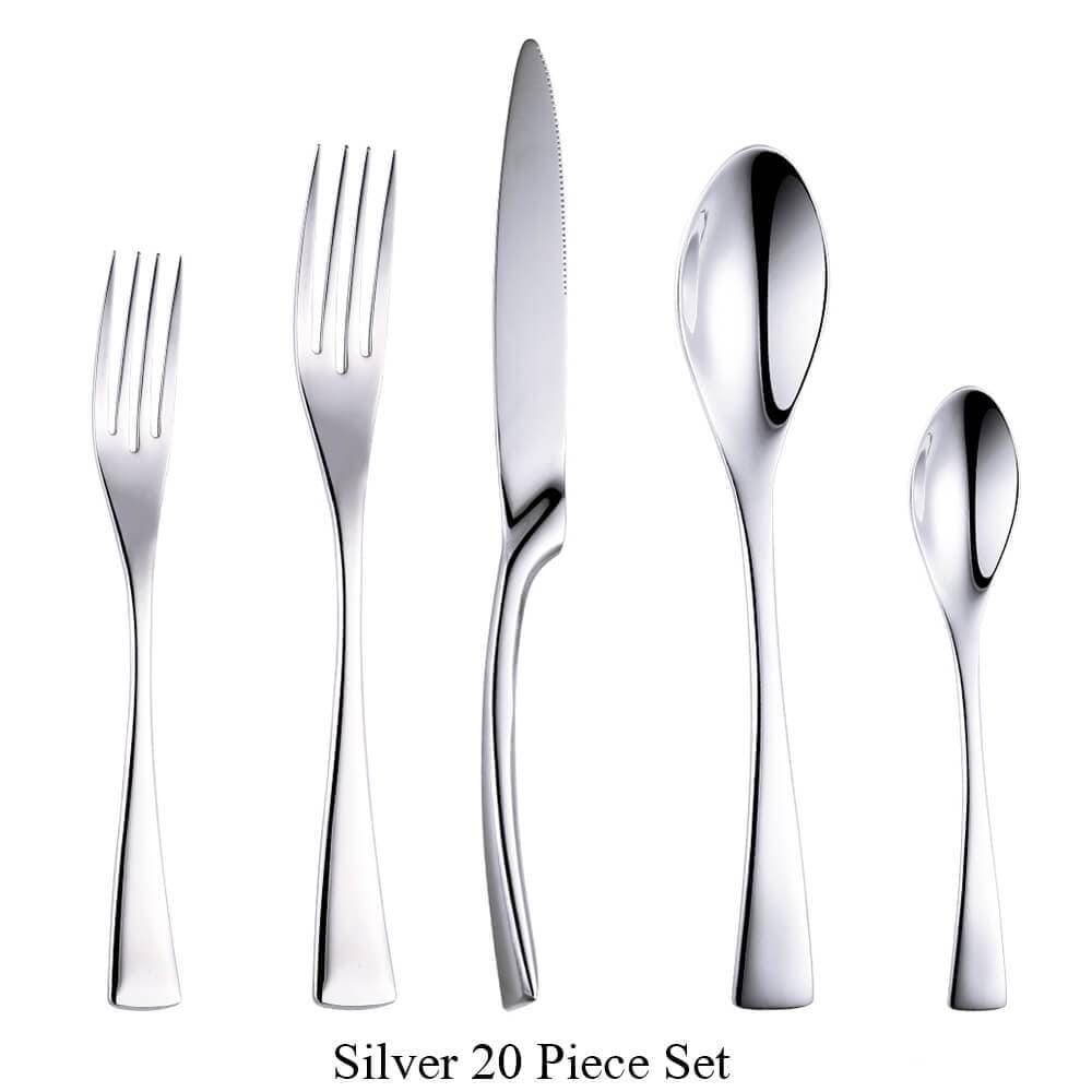 Shop 100003310 Silver 20 Piece Set Marlborough Cutlery Set Mademoiselle Home Decor