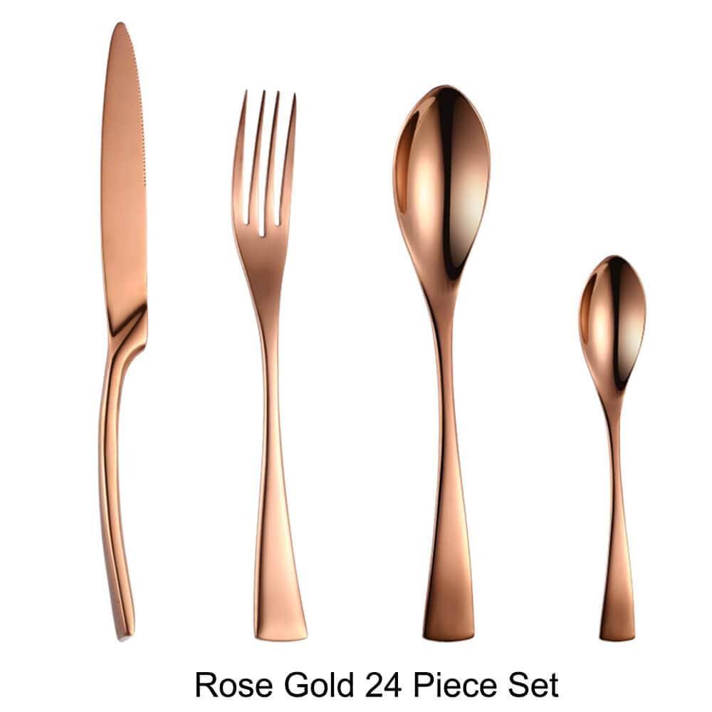 Shop 100003310 Rose gold 24 Pcs Set Marlborough Cutlery Set Mademoiselle Home Decor