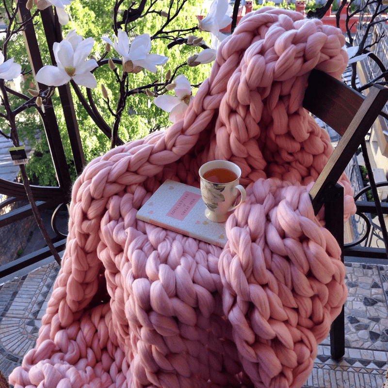Shop Pink / S Marnie Knitted Throw Mademoiselle Home Decor