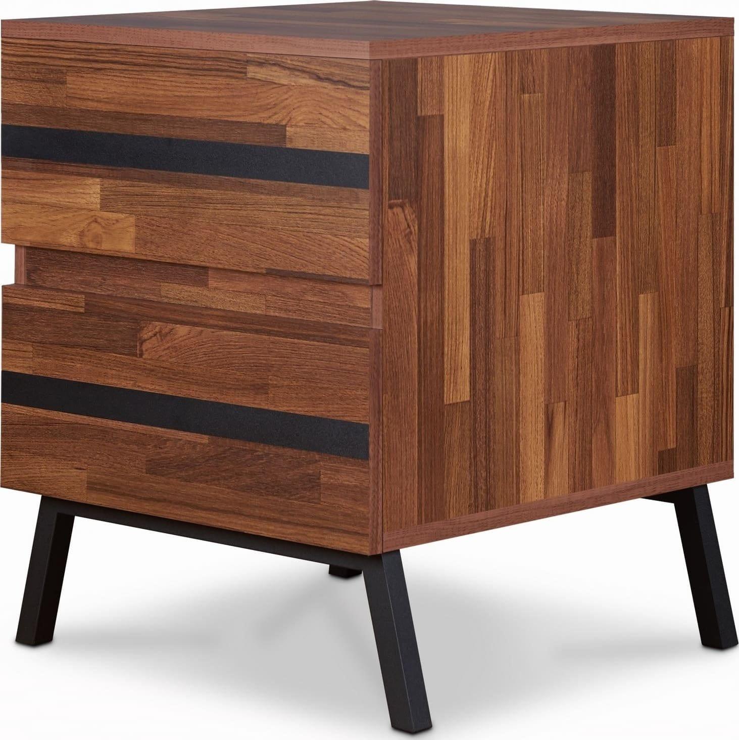 Shop ACME Karine End Table in Walnut & Black 80622 Mademoiselle Home Decor