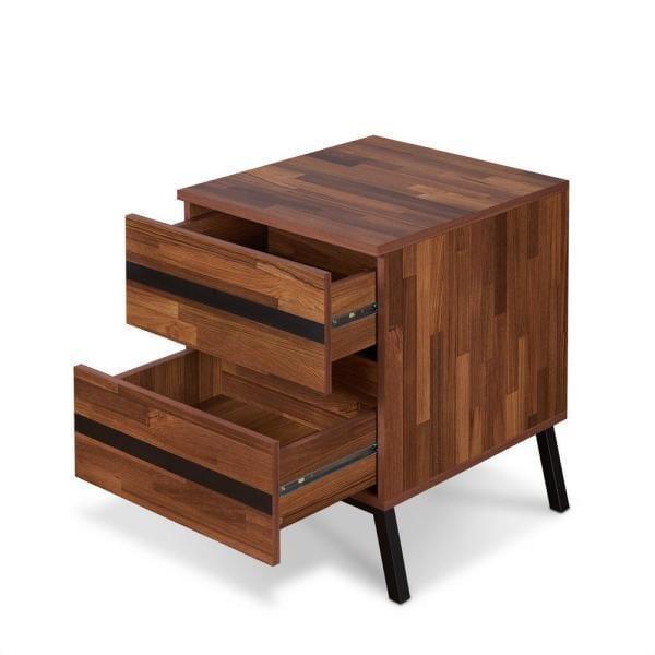 Shop ACME Karine End Table in Walnut & Black 80622 Mademoiselle Home Decor