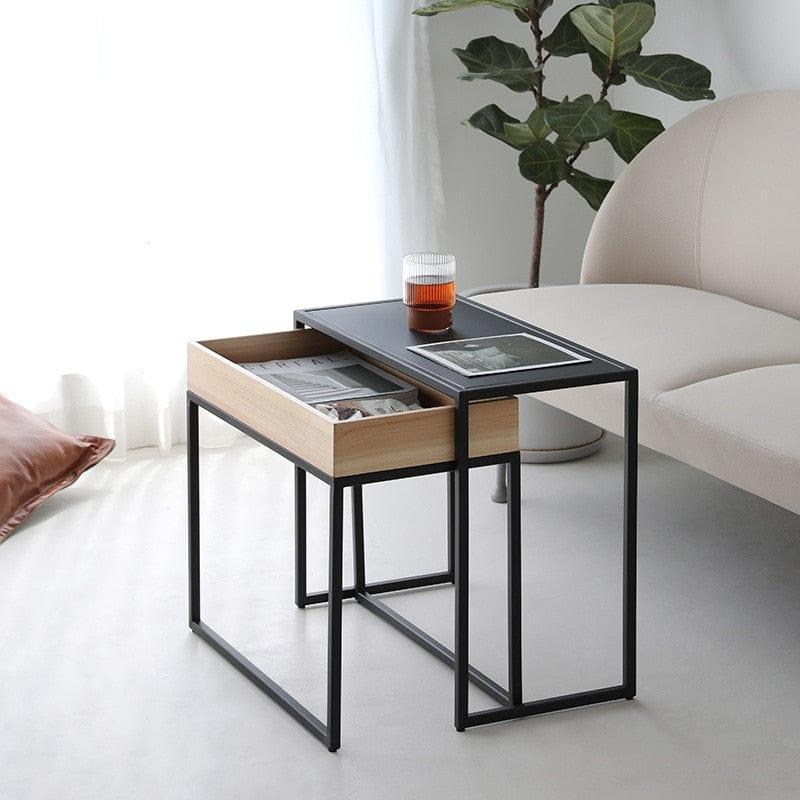 Shop 0 Wuli Nordic Simple Small Apartment Sofa Wrought Iron Side Table Modern Home Creative Storage Drawer Coffee Table Side Table Mademoiselle Home Decor