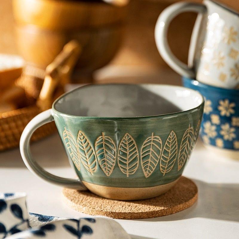 Shop 0 310ml Japanese Vintage Ceramic Mug Handgrip Cup For Breakfast Milk Oatmeal Coffee Heat Resistant Office Home Drinkware Tool Mademoiselle Home Decor
