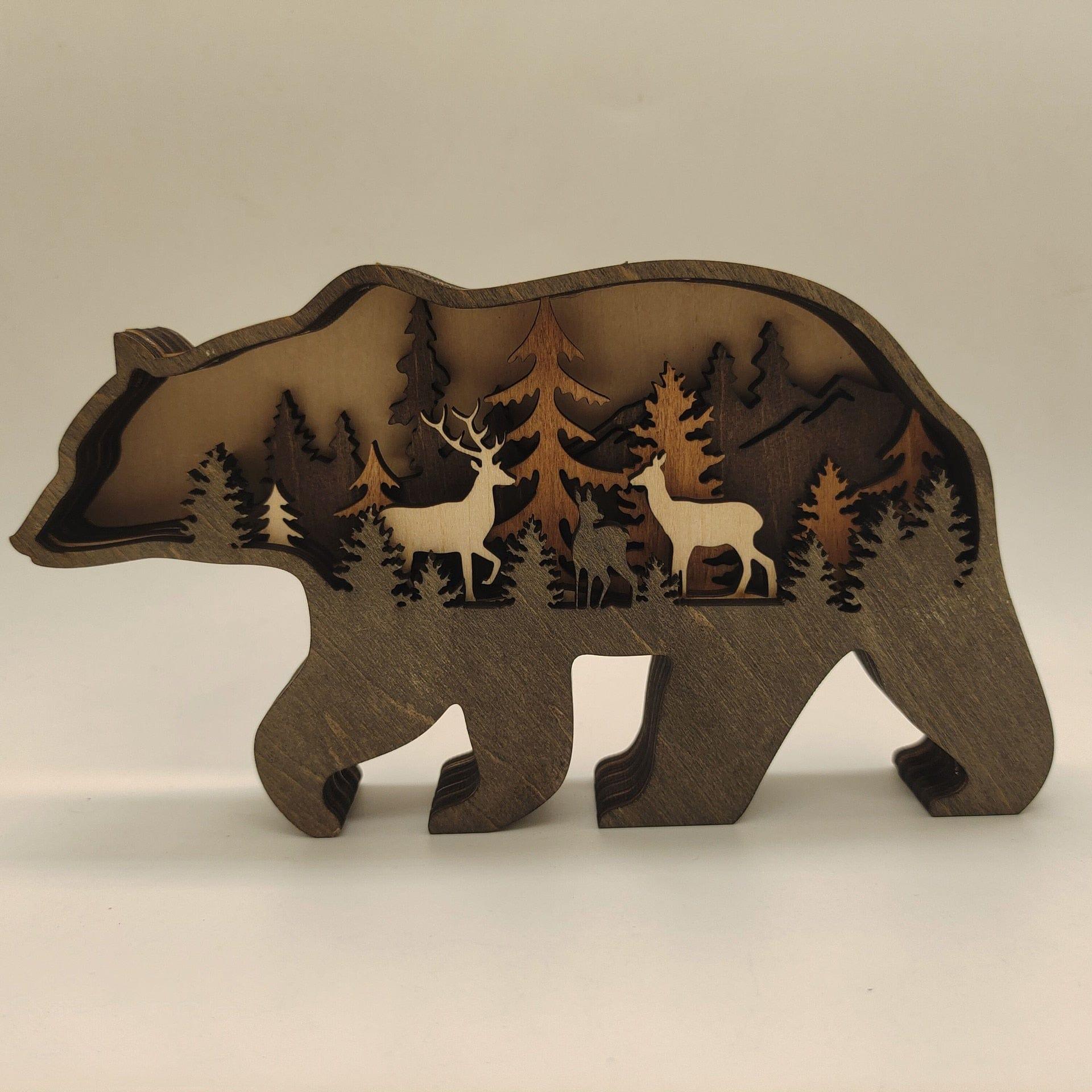 Shop 0 bear 2021 Animal Bears Craft Figurine Desktop Table Ornament Carving Deer Model Creative Home Office Decoration Sculpture Mademoiselle Home Decor