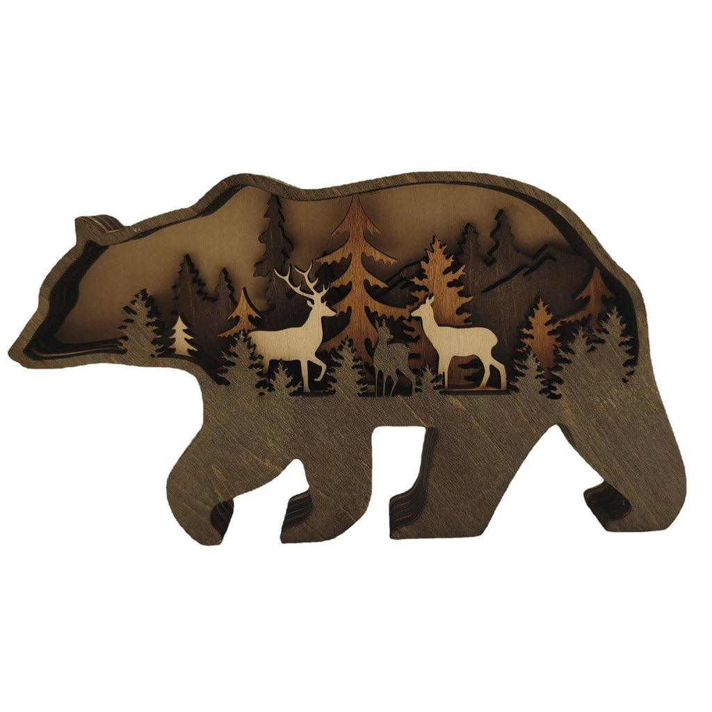 Shop 0 2021 Animal Bears Craft Figurine Desktop Table Ornament Carving Deer Model Creative Home Office Decoration Sculpture Mademoiselle Home Decor